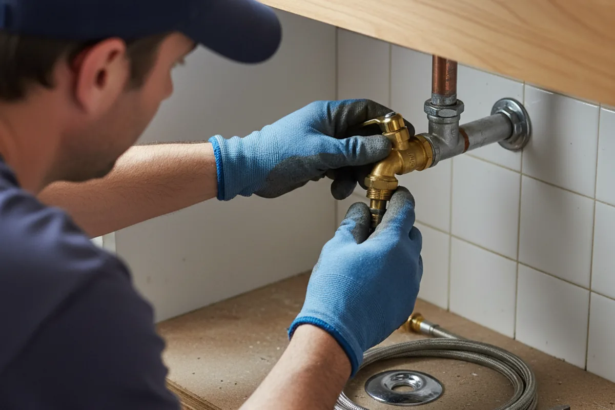 Shutoff valve and fitting work during Faucet and Fixture Repair in Titusville